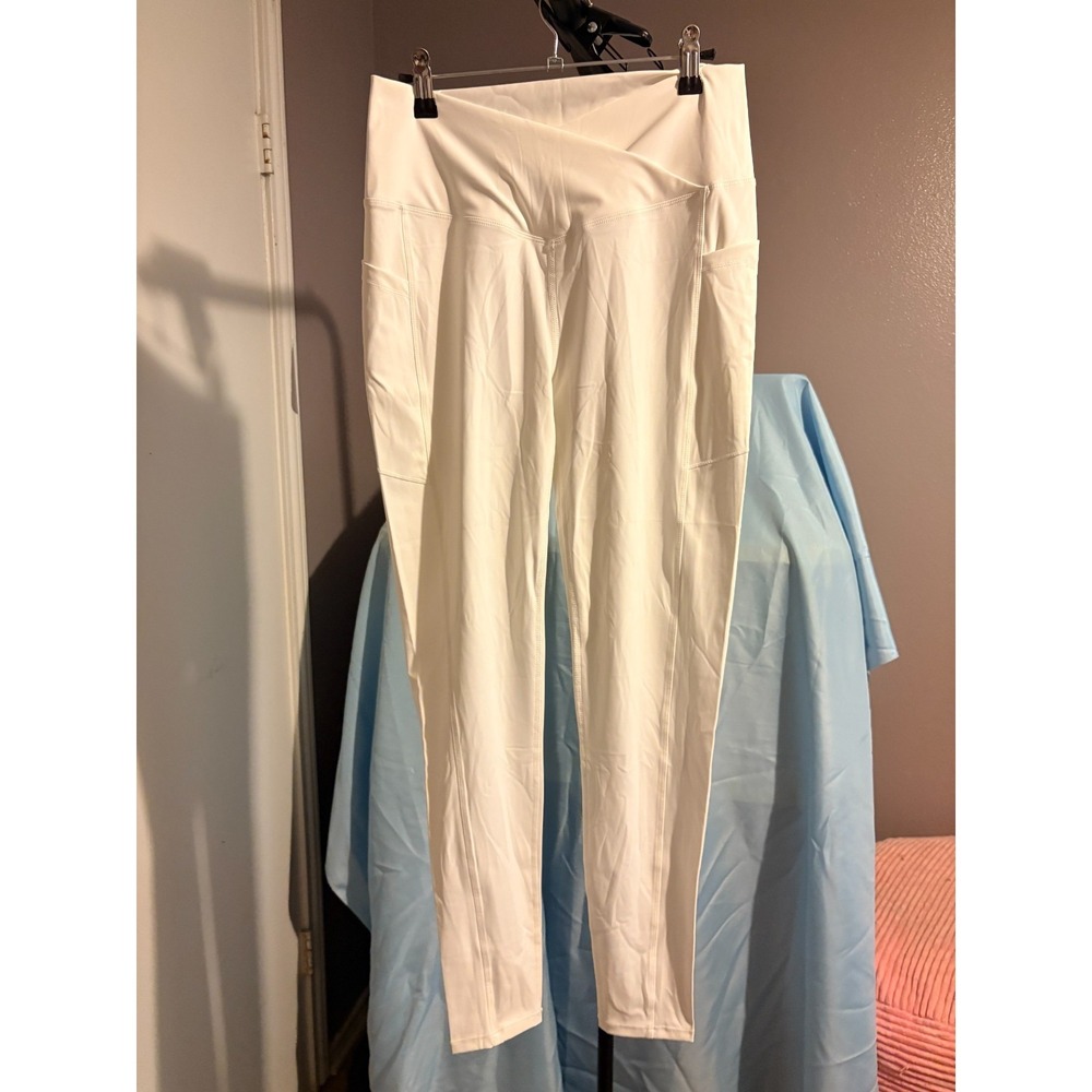 MFD White‎ Leggings with Pockets And V Waist Sz XL